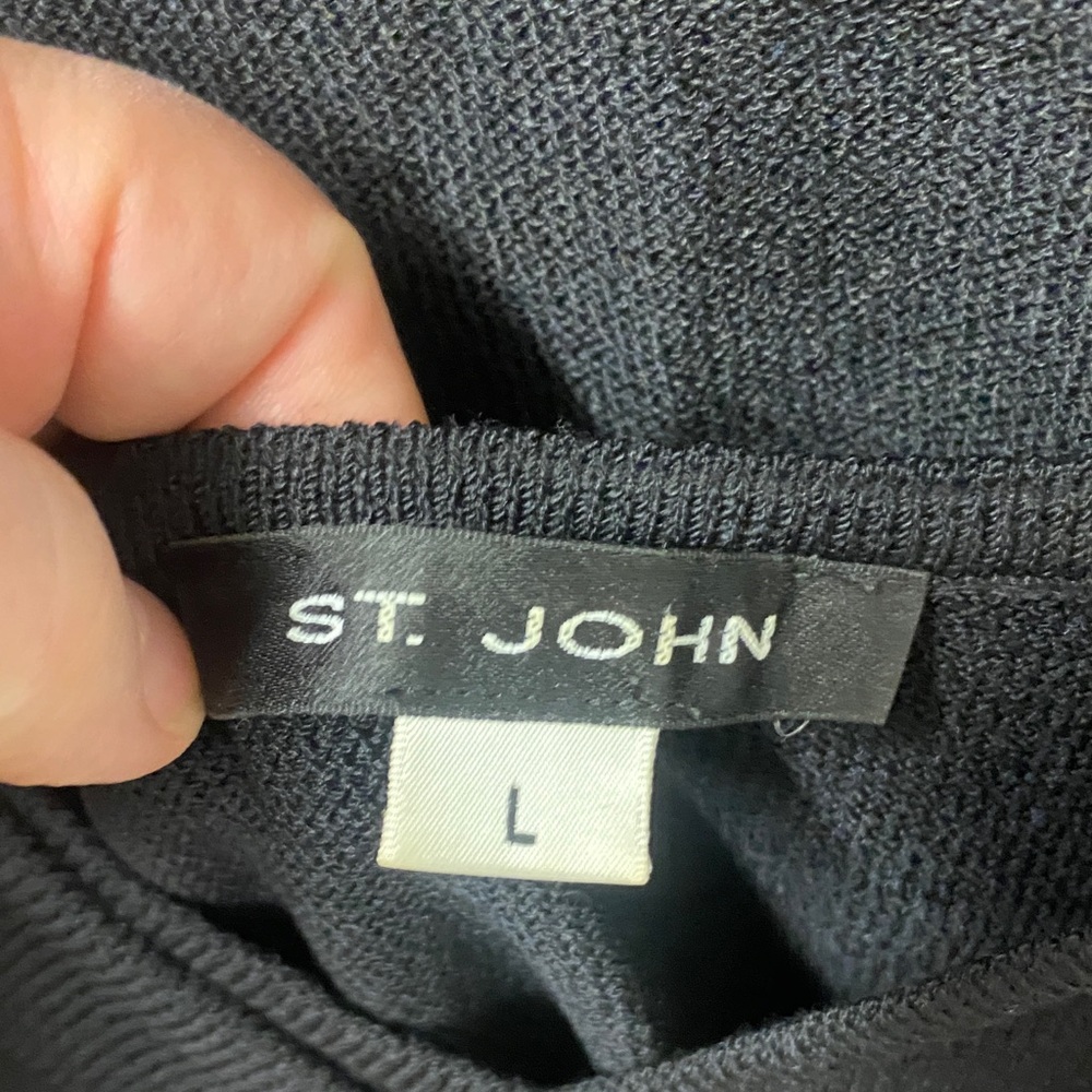 St. John - Black Cardigan & Cami knit set-with Gold Buttons - Picture 4 of 11